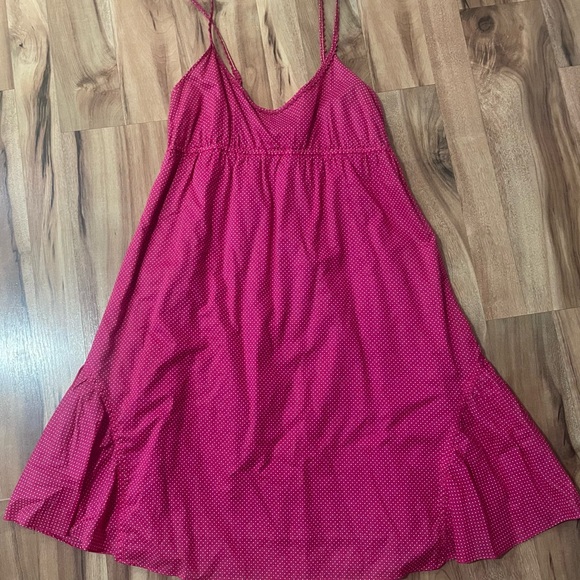 American Eagle Outfitters Dresses & Skirts - Y2K American Eagle Pink with White Polka Dot Sundress Sz 6